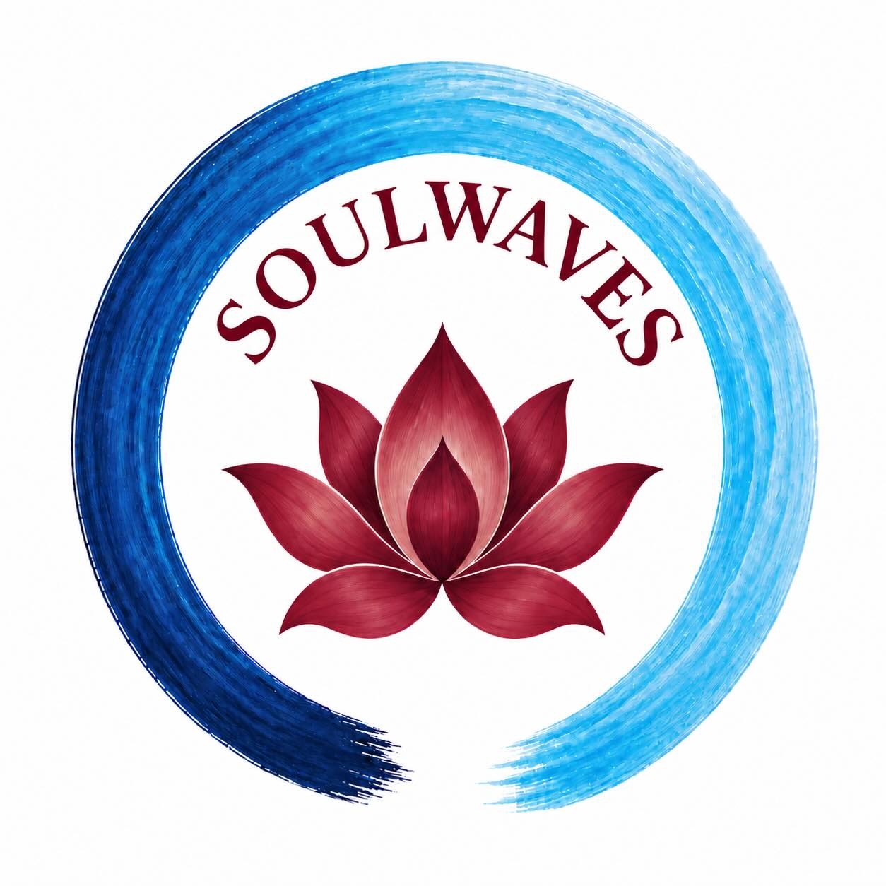 Soulwaves, fiore di loto bordeaux e cerchio blu